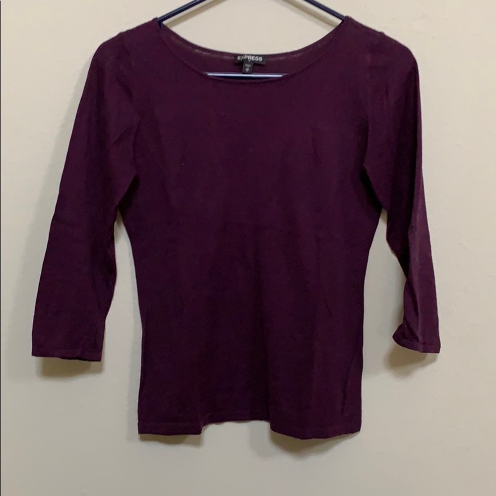 Express lightweight purple 3/4 sleeve sweater